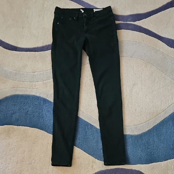 Rag & Bone Dark Green Skinny Leggings Jeans Size 27 - Picture 1 of 7